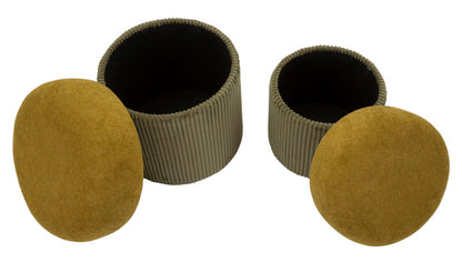 Pufe com Recipiente Aspen Verde Conjunto 2 Un. Cm ø 42x44-35x37