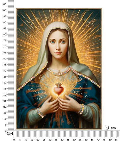 Pintura Sobre Tela Lacado Madonna -B- com Moldura Cm 72x4x102