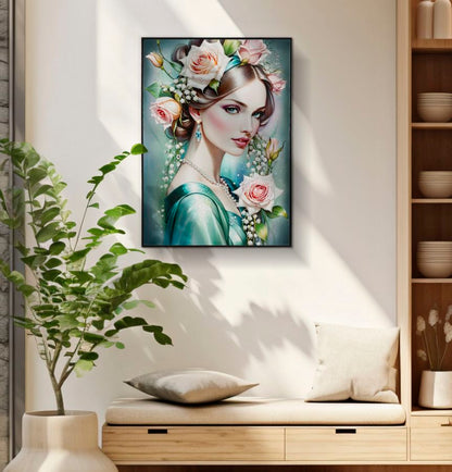Pintura Sobre Tela Lacado Fantasy com Moldura -A- Cm 72x4x102
