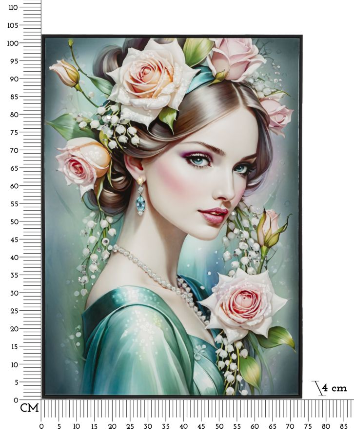 Pintura Sobre Tela Lacado Fantasy com Moldura -A- Cm 72x4x102