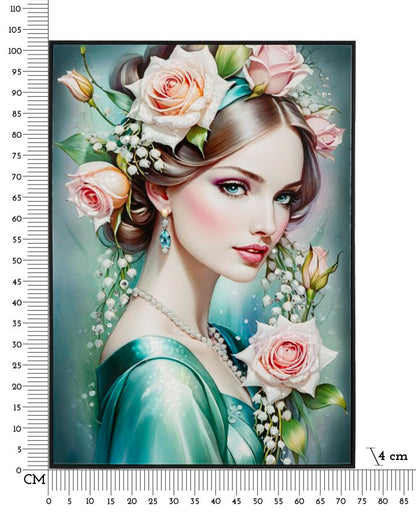 Pintura Sobre Tela Lacado Fantasy com Moldura -A- Cm 72x4x102
