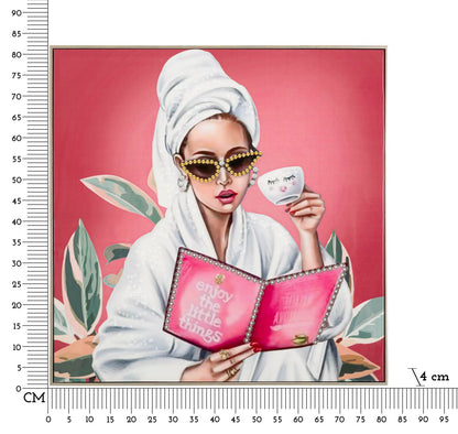 Pintura Sobre Tela Lacado Luxury Spa com Moldura -A- Cm 82x4x82