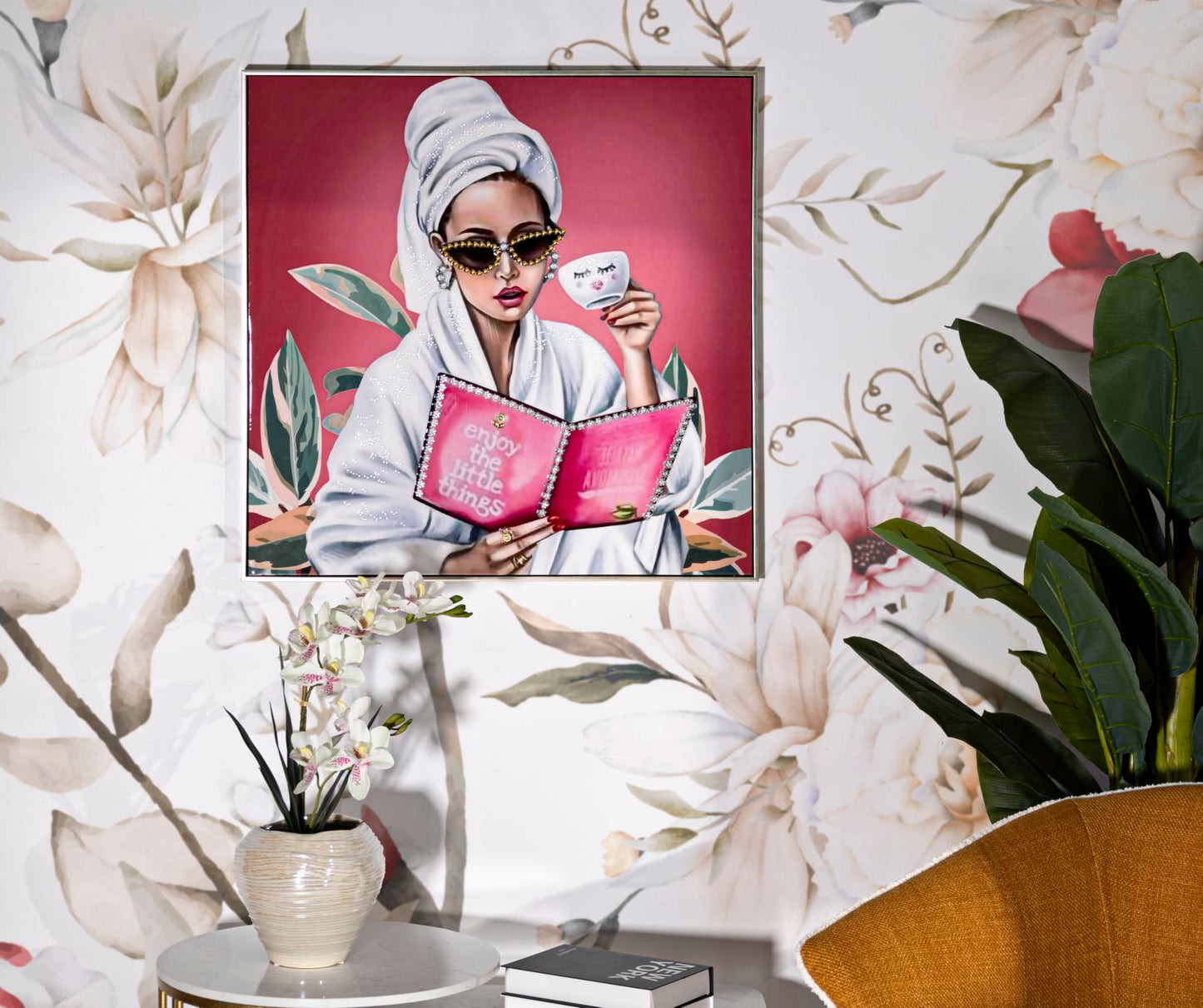 Pintura Sobre Tela Lacado Luxury Spa com Moldura -A- Cm 82x4x82