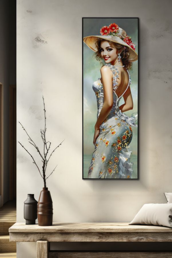 Pintura Sobre Tela Lacado Elegant com Moldura -B- Cm 52x4,5x152