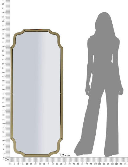 Espelho de Parede Istanbul Dourado Cm 60x2x150 (misura Espelho Cm 54x143,5)