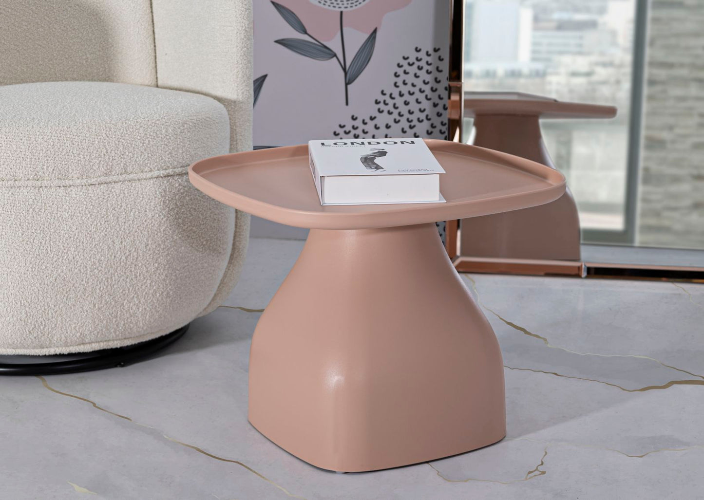 Mesa Auxiliar Gea Rosa Cm 48x48x38