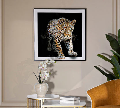 Pintura Sobre Tela Lacado Giaguaro com Moldura -A- Cm 82x4x82