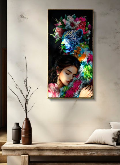 Pintura Sobre Tela Lacado Moira com Moldura -B- Cm 52x4x102