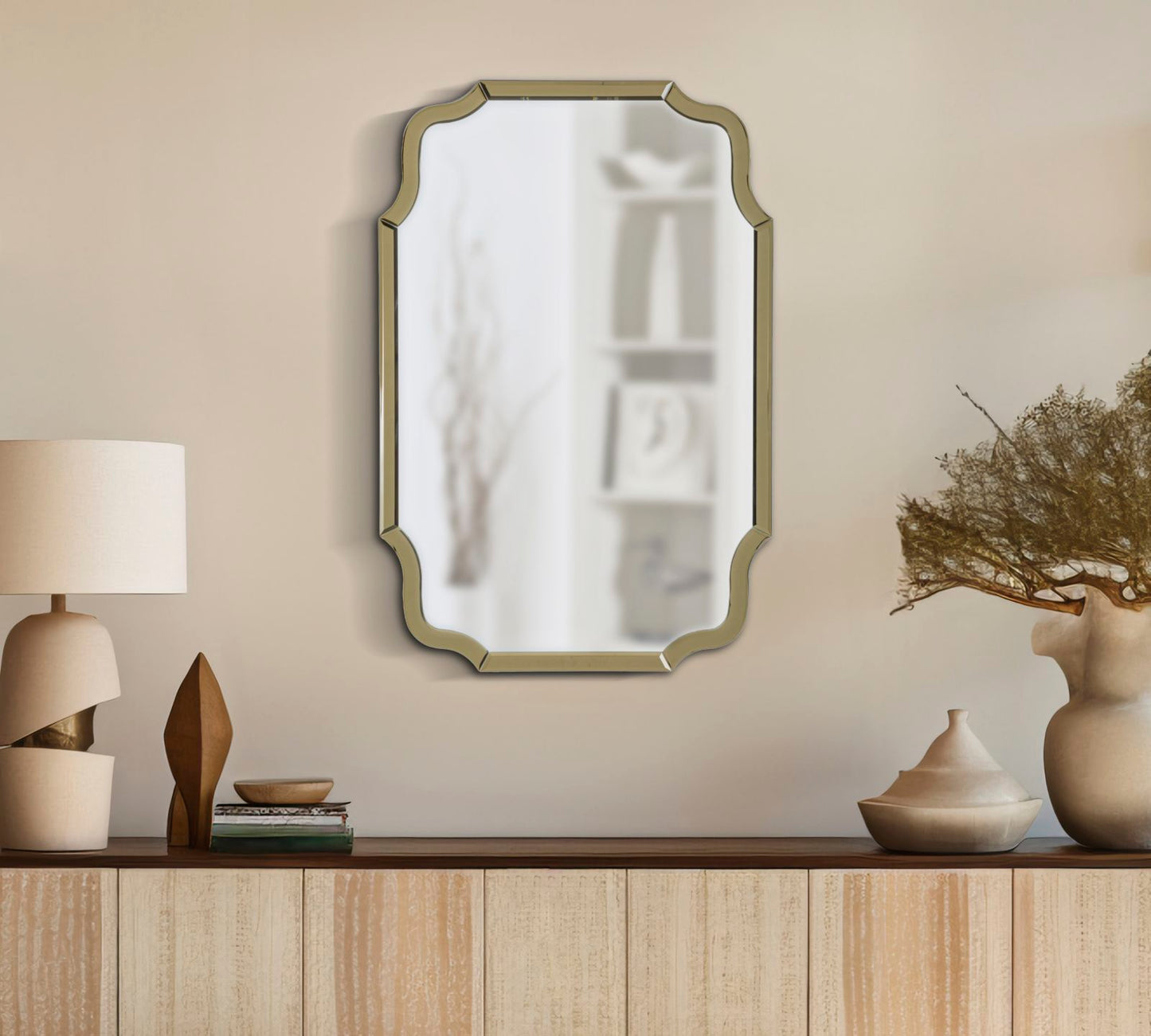 Espelho de Parede Istanbul Dourado Cm 60x1x90 (misura Espelho Cm 54x84,5)