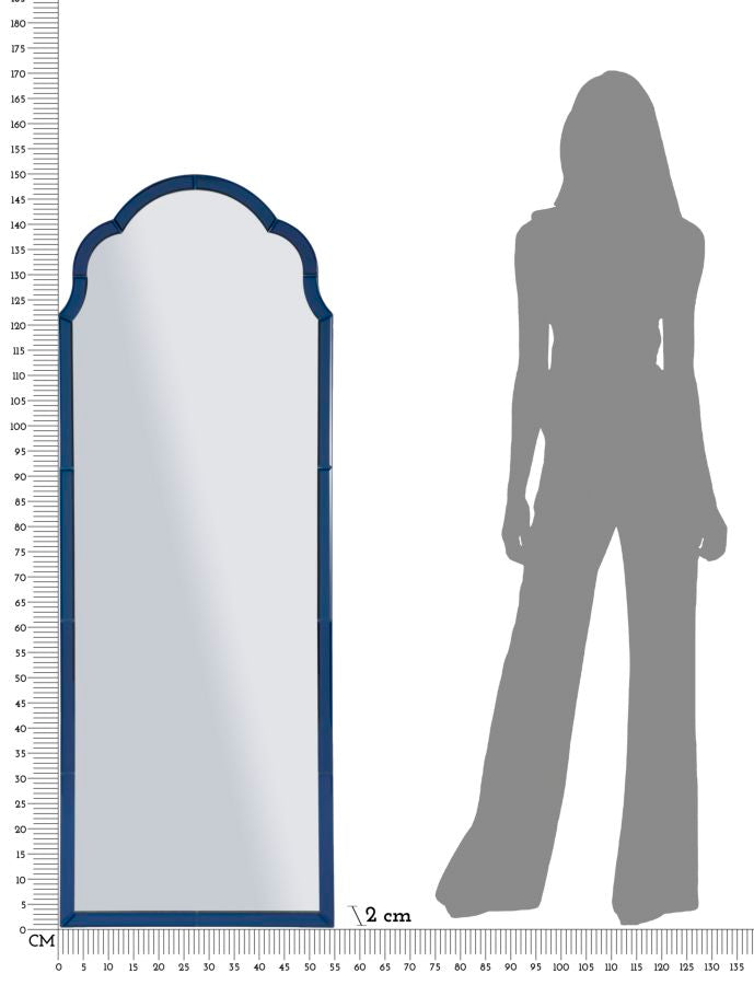 Espelho de Parede Tangeri Azul Cm 55x2x150 (misura Espelho Cm 49x144)