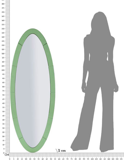 Espelho de Parede Oslo Verde Cm 55x2x150 (misura Espelho Cm 42,5x137,5)