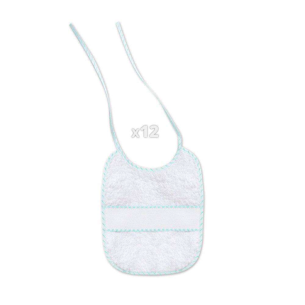 Babete Em Ponto Cruz 20X25 Branco / Verde  Interbaby