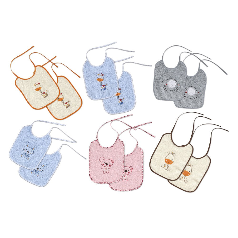 Babete Terry 20 X 25 Pack 2 Unidades Azul  Interbaby