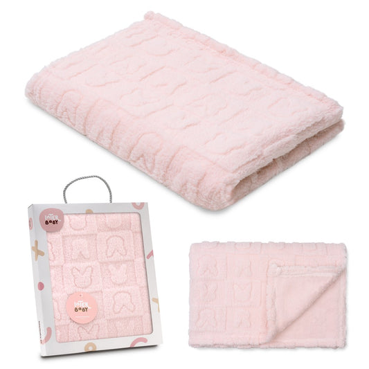 Manta Sherpa Coelhinhos Rosa Interbaby