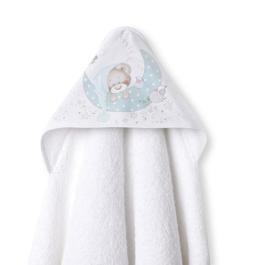 Toalha de banho 100X100 Algodão Bear Sleeping Verde Interbaby