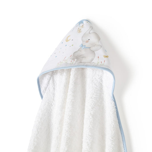 Toalha de banho 100X100 Algodão Elefante Azul  Interbaby