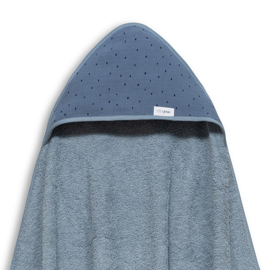 Toalha de banho 100X100 Algodão Muselina Puntos Azul escuro  Interbaby