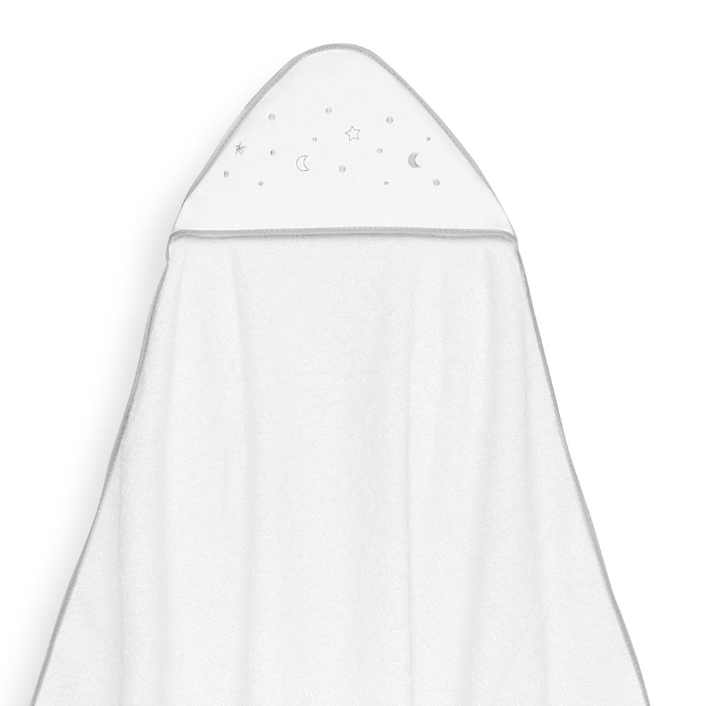 Toalha de banho 100X100 + Babete Estrellas Lunas Bodoques Cinza  Interbaby
