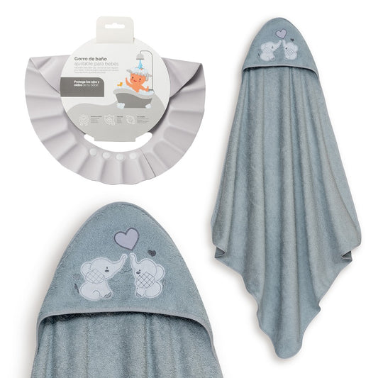 Conjunto banho Elefante + Cinza Interbaby