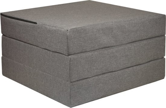 Colchão dobrável 195x65x10 cm cinzento