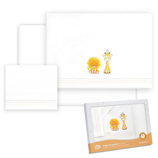 Conjunto para Berço Leão Girafa Pássaro Branco Interbaby