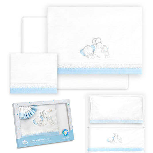 Conjunto para Berço Urso Branco/Azul Interbaby