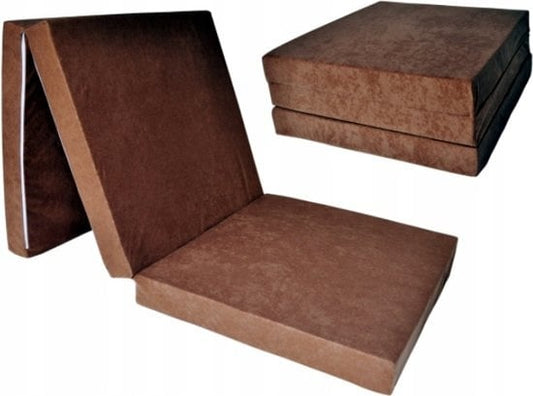 Colchão dobrável 195x70x15 cm castanho claro