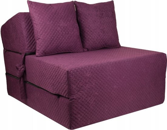 Colchão dobrável luxo 200x70x15 cm violeta