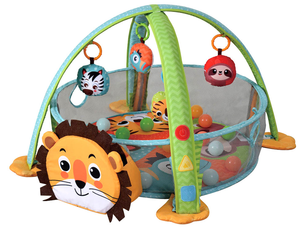 Tapete educativo leão com parque bolas bebé