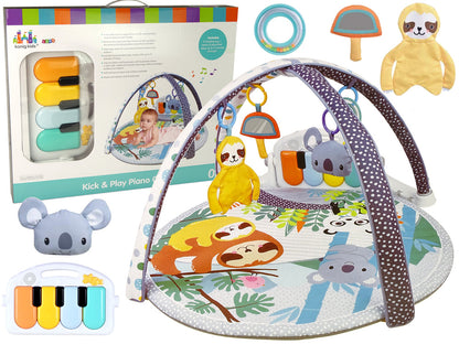 Tapete educativo koala com piano melodias suspensórios