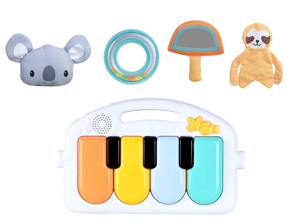 Tapete educativo koala com piano melodias suspensórios