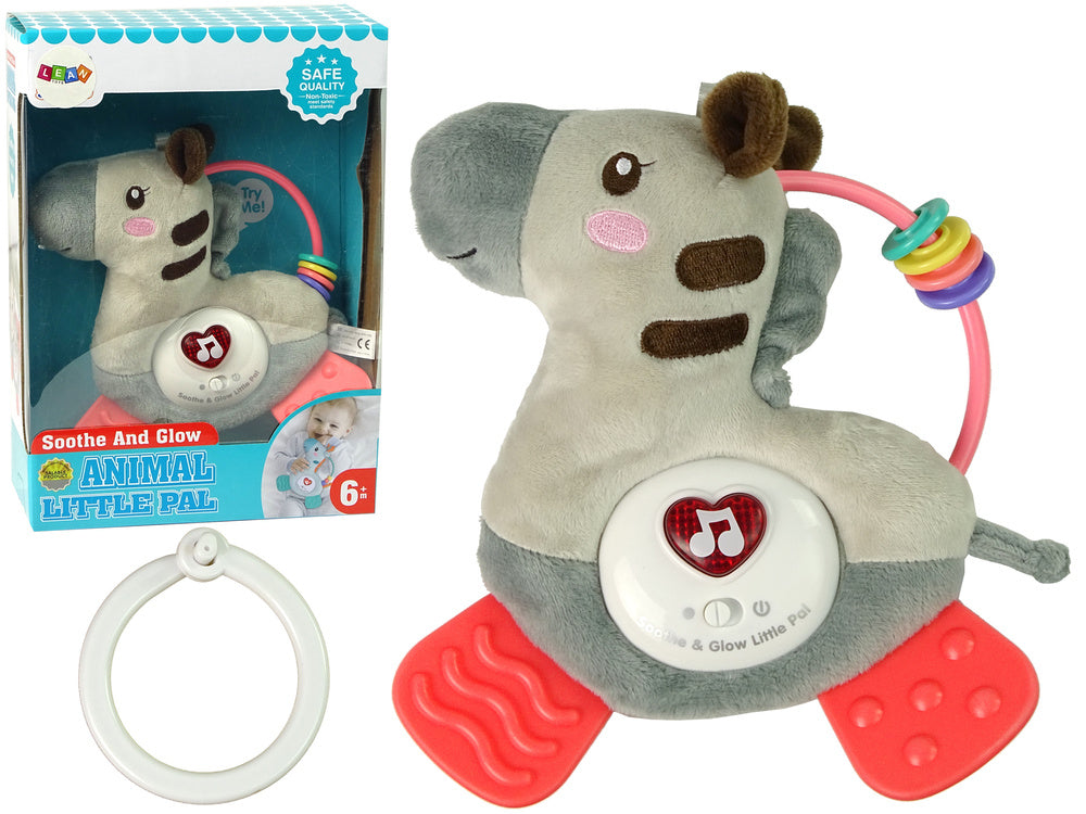 Zebra interativa educativa cinza sons mordedor chocalho
