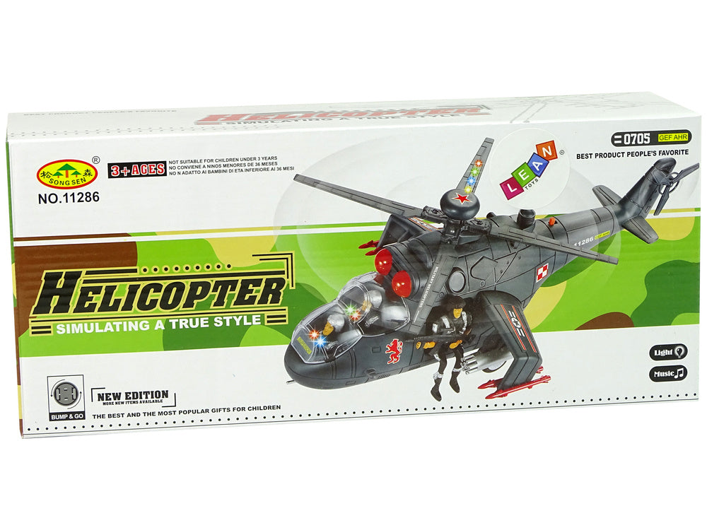 Helicóptero gigante com luz som e rotação