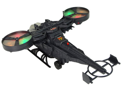 Helicóptero militar grande com luz som e rotação