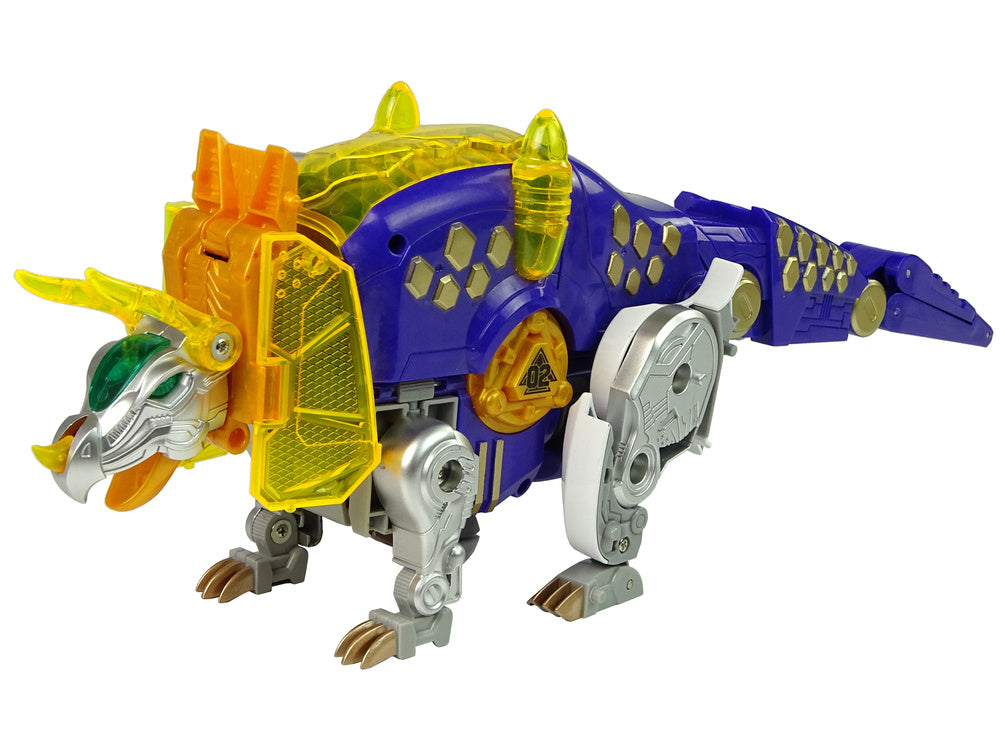 Dinobots 2 em 1 triceratops arma roxo