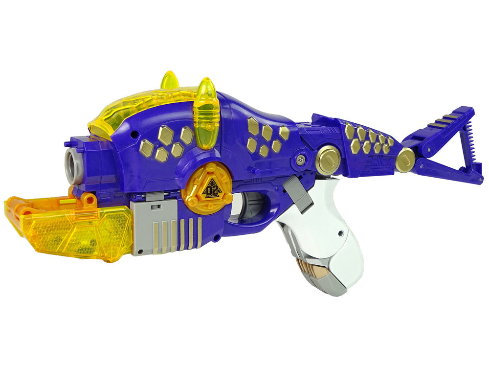 Dinobots 2 em 1 triceratops arma roxo