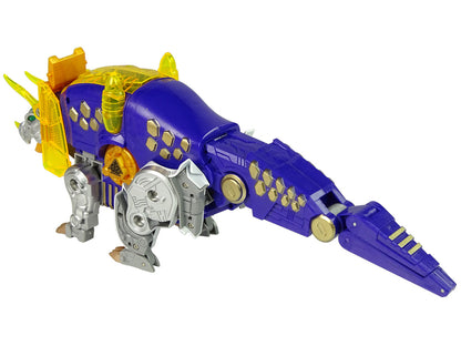 Dinobots 2 em 1 triceratops arma roxo