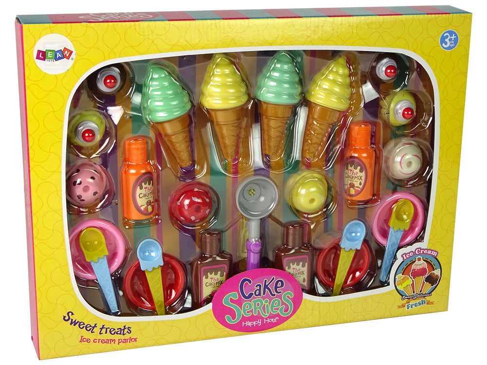 Brinquedo doces gelados cupcakes molhos colheres