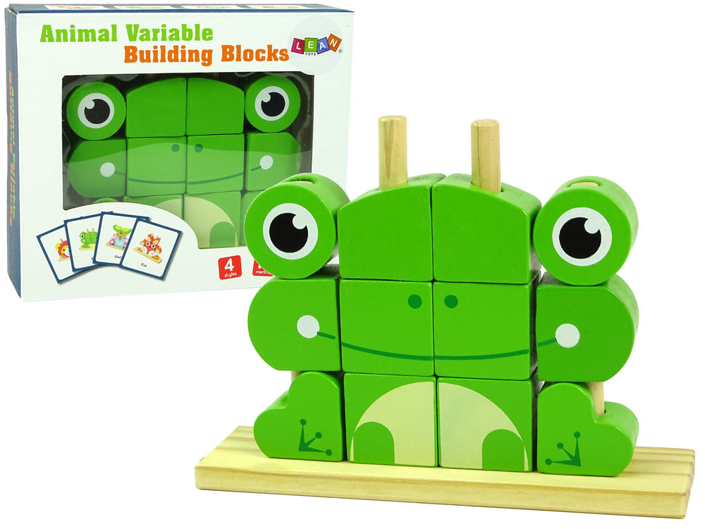 Blocos madeira 3D puzzle sapo