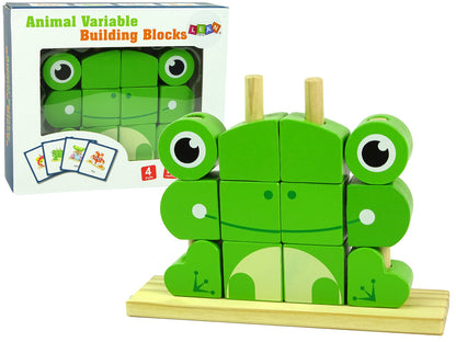 Blocos madeira 3D puzzle sapo