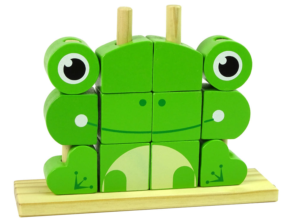 Blocos madeira 3D puzzle sapo