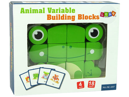 Blocos madeira 3D puzzle sapo