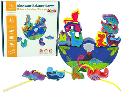Jogo equilíbrio dinossauro madeira