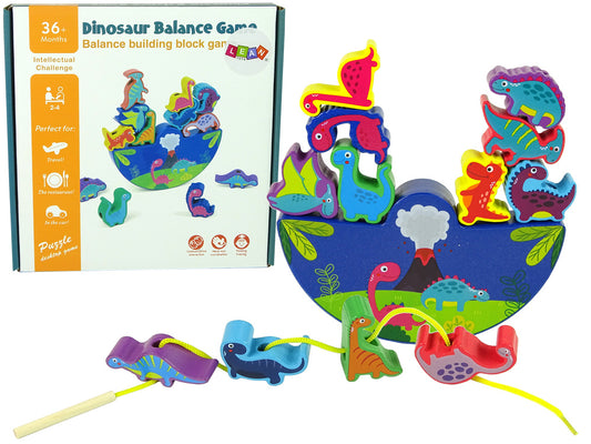 Jogo equilíbrio dinossauro madeira