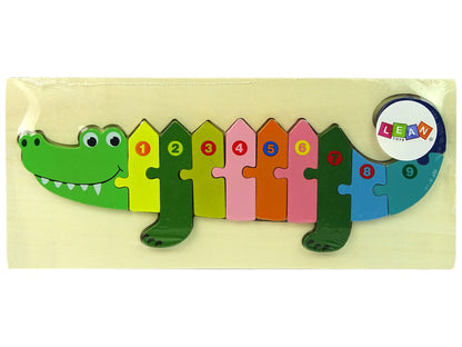 Puzzle madeira crocodilo números