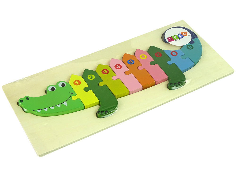 Puzzle madeira crocodilo números
