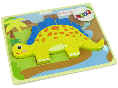 Puzzle madeira dinossauro estegossauro amarelo