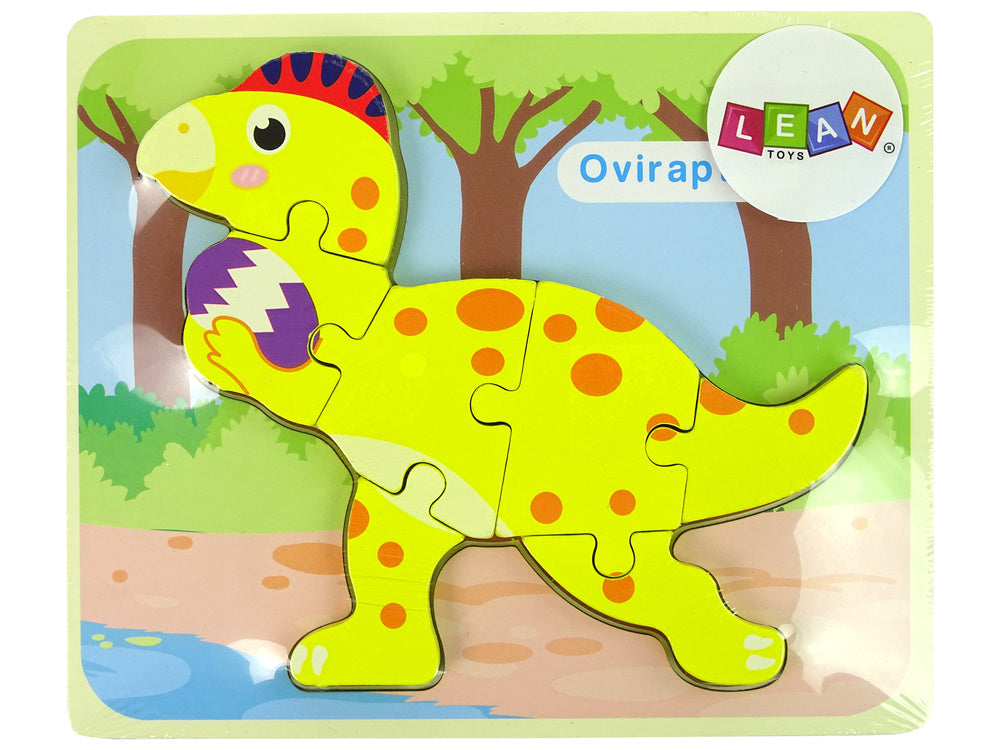 Puzzle madeira dinossauro estegossauro amarelo