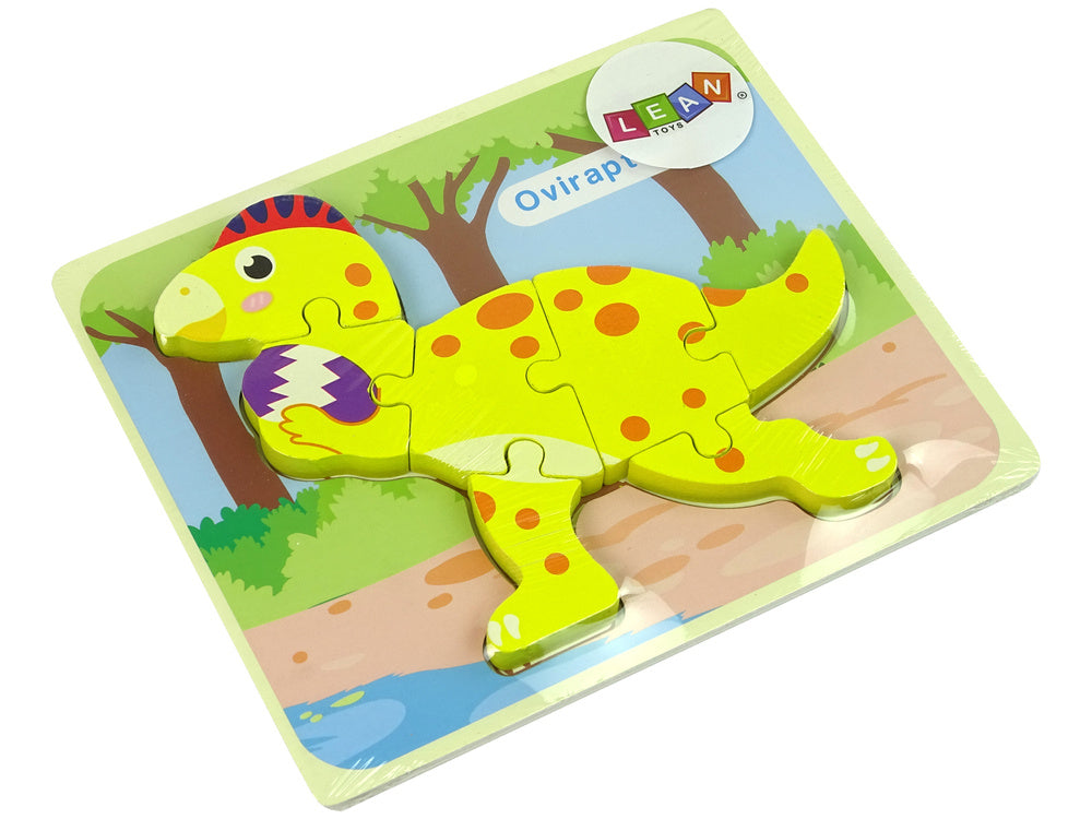 Puzzle madeira dinossauro estegossauro amarelo