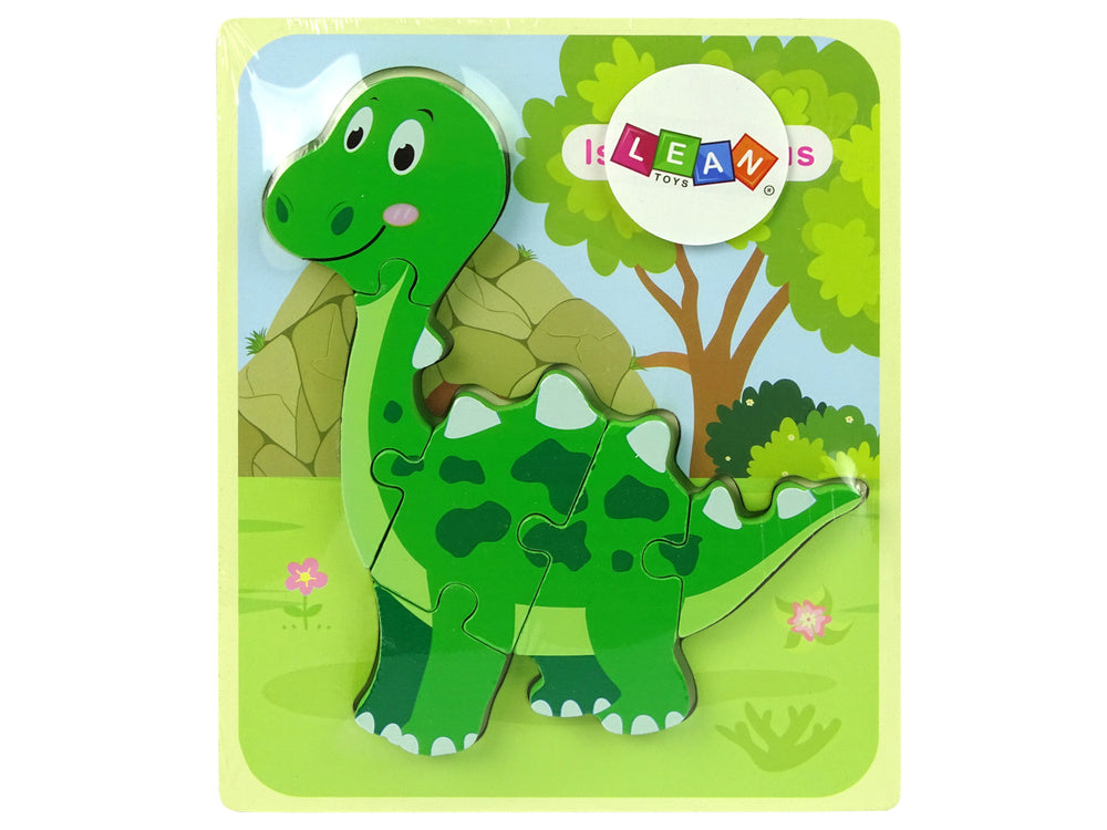 Puzzle madeira dinossauro isanosaurus verde